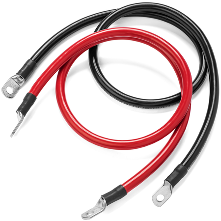 SPARTAN POWER 4 foot 1/0 AWG Battery Cable Set with 3/8" Ring Terminals SP-4FT1/0CBL38